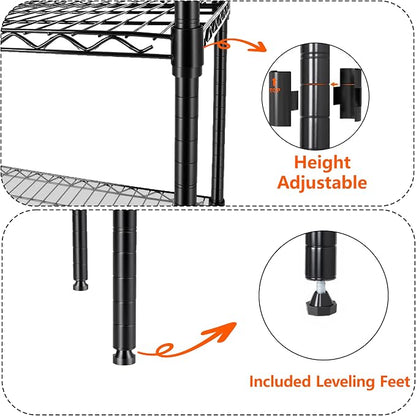 GDFStudio 3-Tier Storage Shelves Set of 2, Adjustable Garage Storage Racks - Image 5