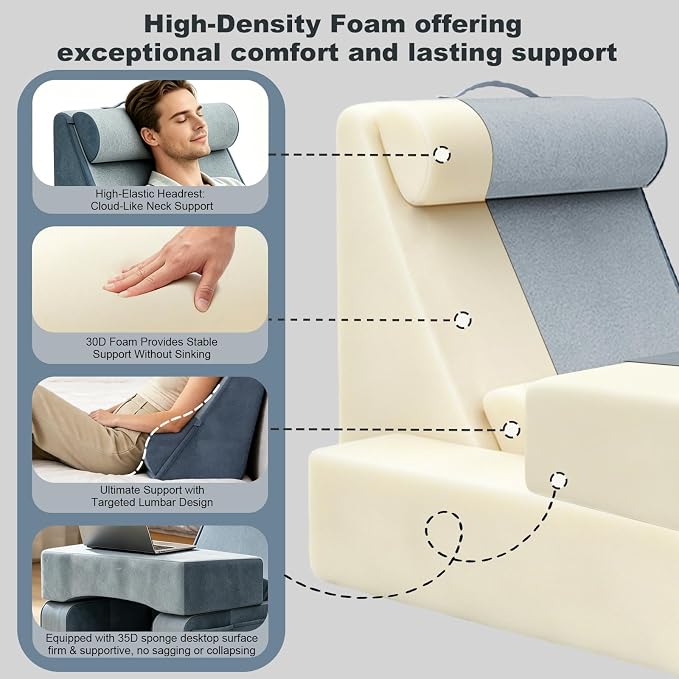 COZEER 3‑in‑1 Reading Pillow for Bed - Image 6
