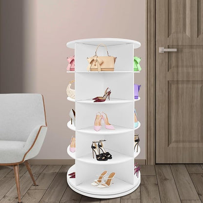 LYNICESHOP 5 Tier Rotating Shoe Rack 360° Freestanding Shoe Organizer | Holds - Image 6