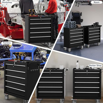 5-Drawer Tool Chest, Rolling Tool Cart - Image 7