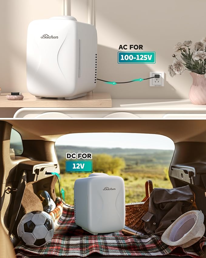 Mini Fridge, Small Fridge Rapid Cooling 4 Liter/6 Cans Skincare Fridge - Image 6