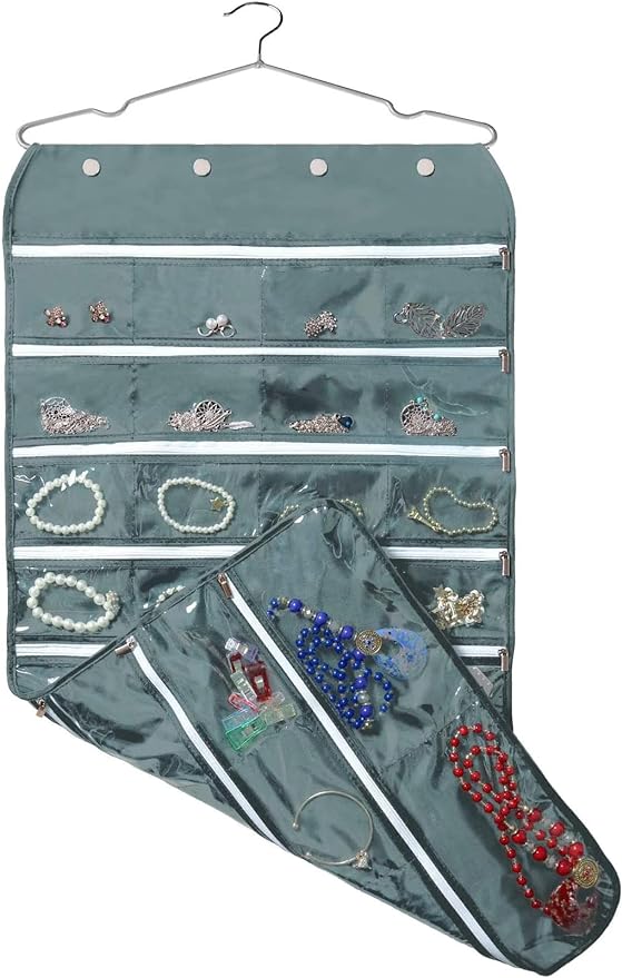BB Brotrade Hanging Jewelry Organizer, Accessories Organizer, 56 Zipper Pocket by BB+Brotrade