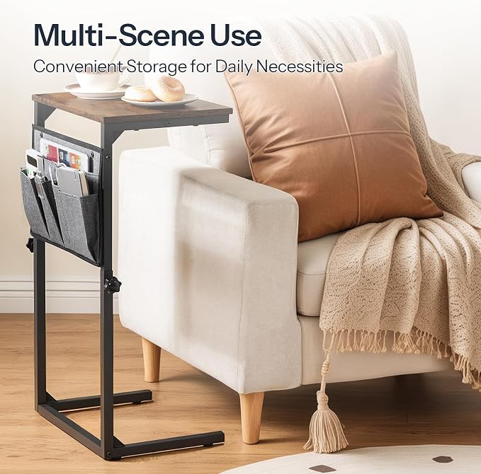 HOOBRO C Shaped End Table, 29.5’’ Adjustable Height Side Table - Image 6