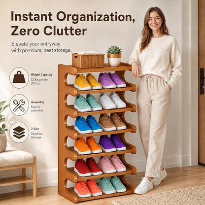 7-Tier Vertical Shoe Rack Tower - Image 5