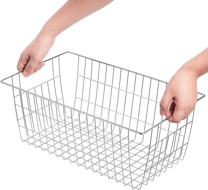 Slideep Wire Baskets Farmhouse Freezer Organizer Storage Bin Basket - Image 7