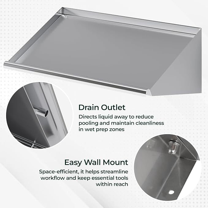 304 Stainless Steel Slanted Wall Rack Shelf - Image 7