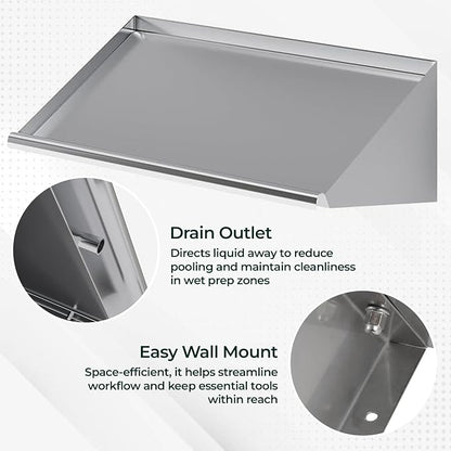 304 Stainless Steel Slanted Wall Rack Shelf - Image 7