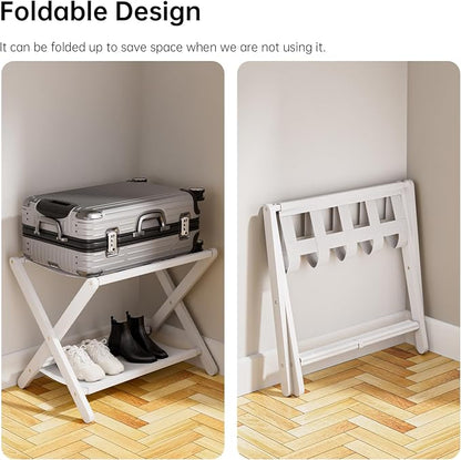 HITNET White Luggage Rack, Folding Suitcase Stand - Image 3