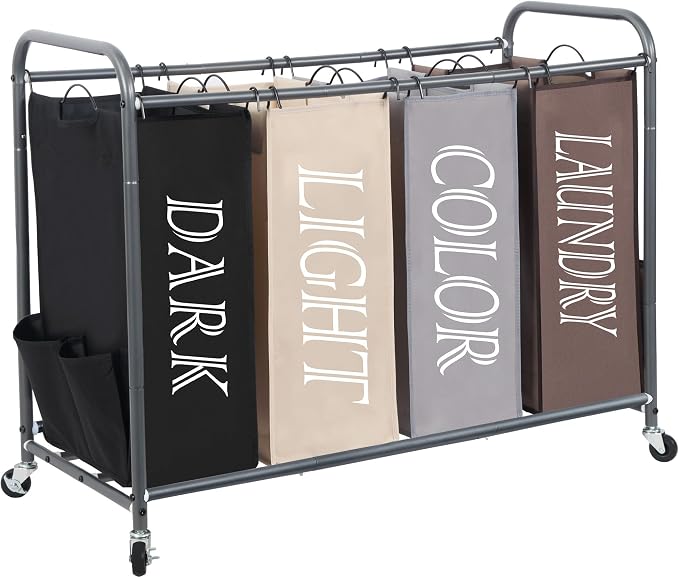 STORAGE MANIAC Laundry Sorter 4 Section, 47.8 Gal Laundry Hamper by STORAGEMANIAC