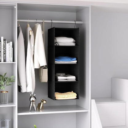 Hanging Closet Organizer, Easy Mount Foldable 4-Shelf Hanging Closet Wardrobe - Image 8