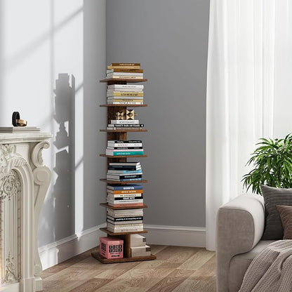 TUTOTAK Book Shelf, Narrow Spine Bookshelf, 8-Tier Bookcase by ChoosetutotakFurnitureBuildYourCozyHome