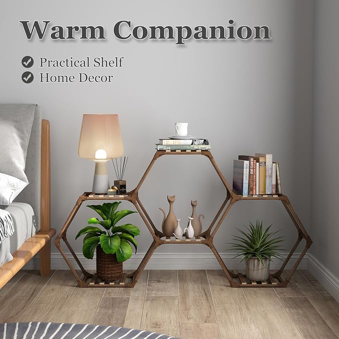 Tikea Plant Stand Indoor Hexagonal Plant Stand - Image 4