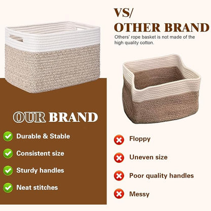 Storage Baskets for Organizing, 4 Pack Storage Baskets for Shelves, Woven - Image 4
