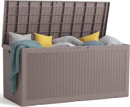 280 Gallon Large Resin Deck Box, Lockable Outdoor Storage Box by OutdoorLivingPerfected