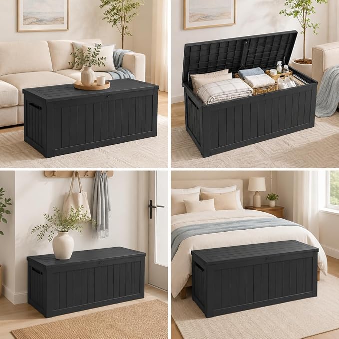182 Gallon Outdoor Deck Storage Box, Large Waterproof Resin Patio Storage Box - Image 7