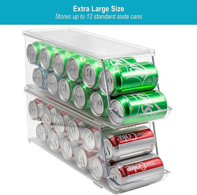 Sorbus Soda Can Organizer for Refrigerator – Stackable Can Dispenser - Image 6