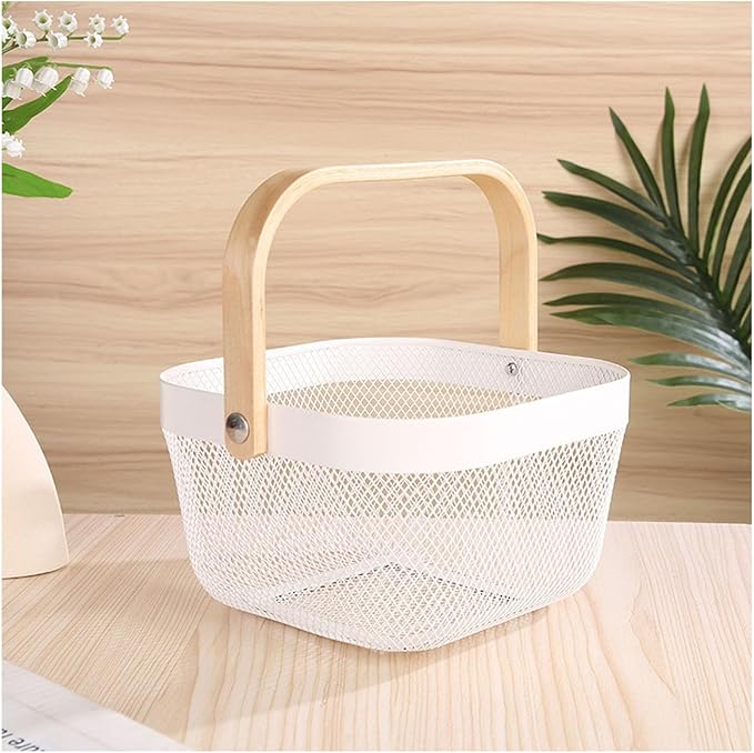 AJIODA Metal Mesh Wire Basket, Mini Steel Basket by AJIODA