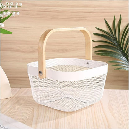 AJIODA Metal Mesh Wire Basket, Mini Steel Basket by AJIODA