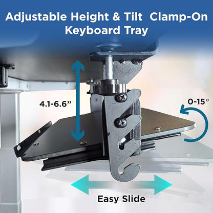 Kt4 Clamp on Keyboard Tray, Adjustable Slide Out Drawer - Image 3