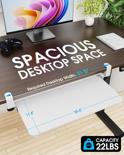 Large Keyboard Tray Under Desk, Pull Out Keyboard & Mouse Tray - Image 2