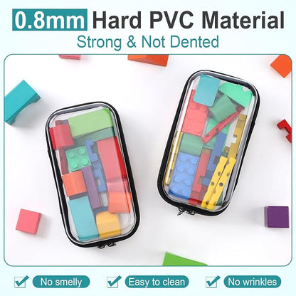 Sanwuta 6 Pcs Clear Hard Zipper Case Hard Plastic Zipper Pouches Transparent - Image 3