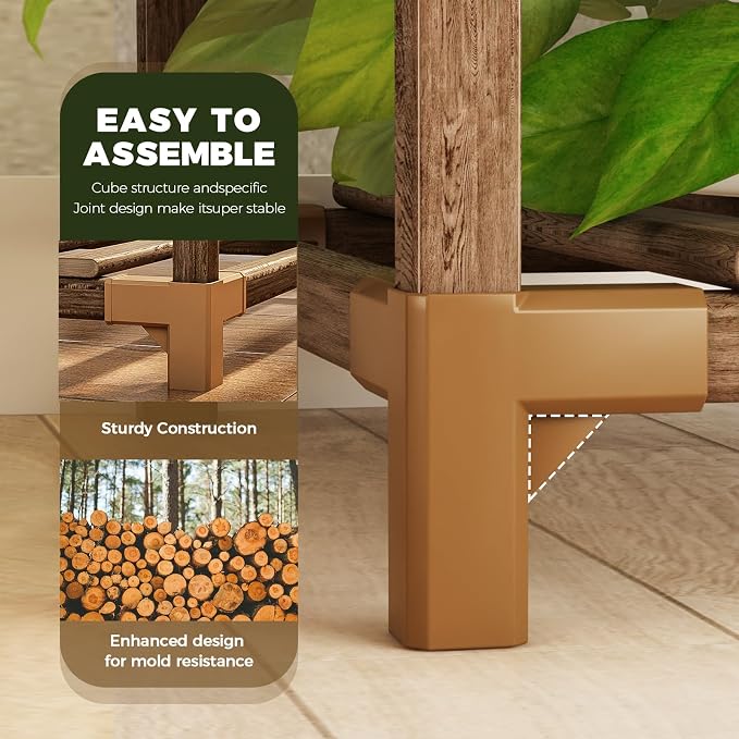 Bamworld 2 Sets Plant Stands Indoor Tall Shelves Outdoor - Image 5