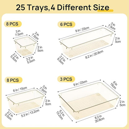 Vtopmart 25 PCS Clear Plastic Drawer Organizers Set, 4-Size Versatile Bathroom - Image 7