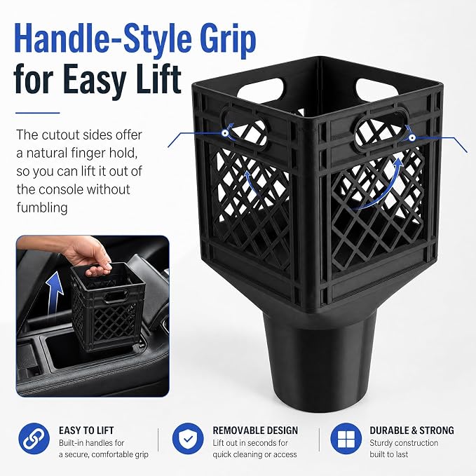 Car Cup Holder Expander for Half-Gallon Juice & Milk, Classic Milk Crate Cup - Image 4