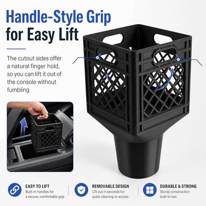 Car Cup Holder Expander for Half-Gallon Juice & Milk, Classic Milk Crate Cup - Image 4