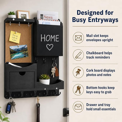 Key Holder Wall Mount, Mail Organizer Key Holder - Image 5