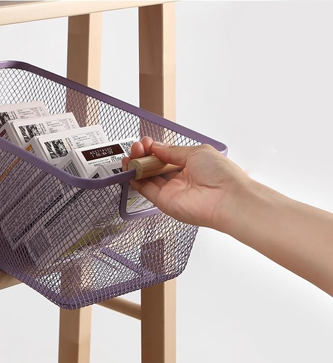 AJIODA Metal Mesh Steel Basket, Large Wire Storage Organizer Basket - Image 6