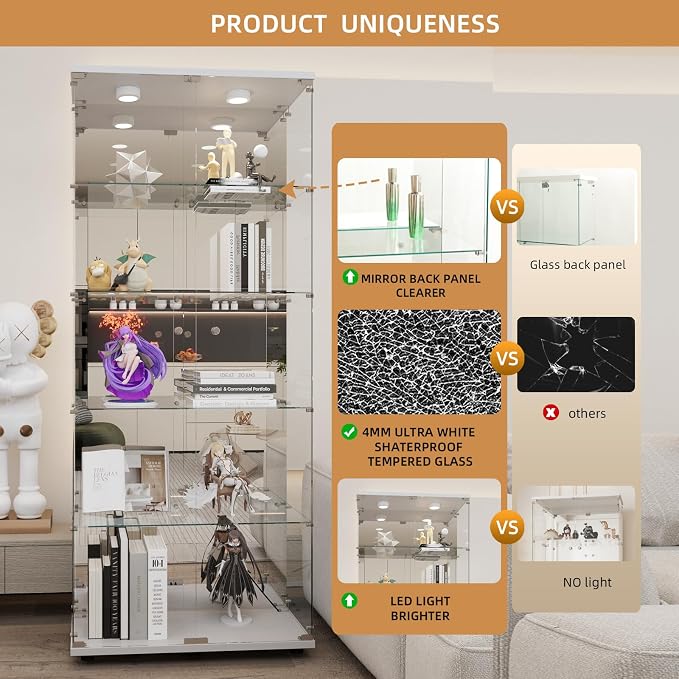 Beauty4U Glass Display Cabinet - Image 3