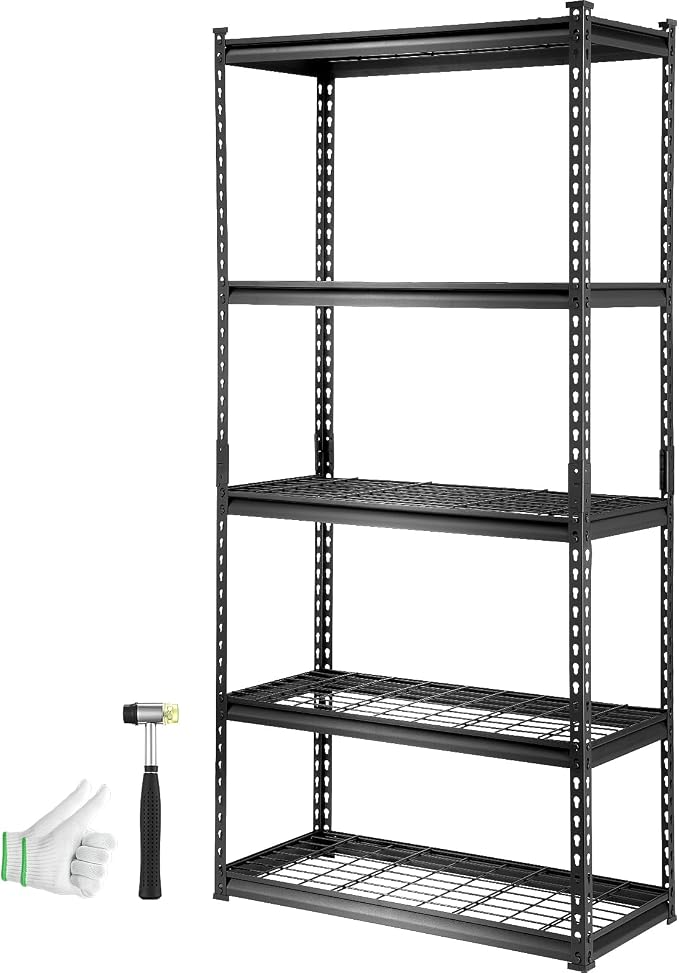 VEVOR Storage Shelving Unit, 5-Tier Adjustable, 2000 lbs Capacity, Heavy Duty - Image 10