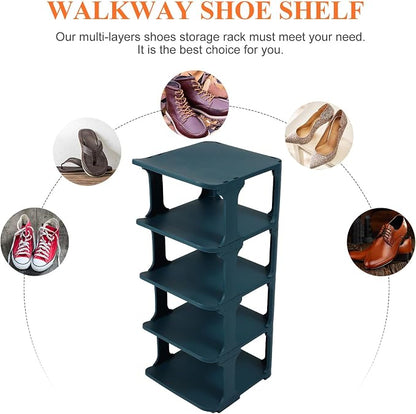 Garneck Multi-layer Plastic Shoe Organizer Rack Sturdy Walkway Storage Shelf - Image 7