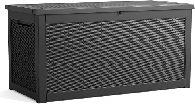 320 Gallon Resin Deck Box, Lockable Patio Outdoor Storage Box - Image 6