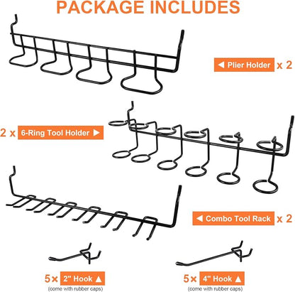 16 Pack Pegboard Utility Hooks, Peg Board Holders & Rack - Image 3