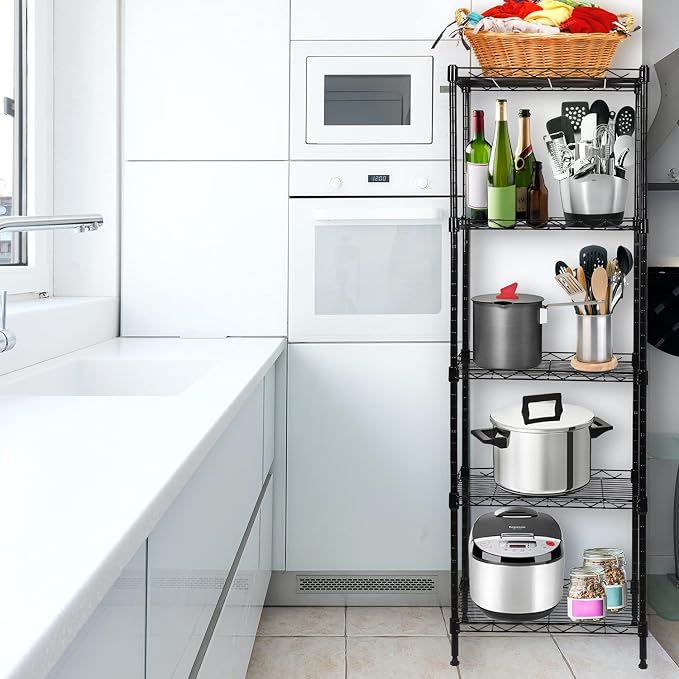 SUNLPH 5-Tier Wire Shelving Adjustable Shelves Unit Metal Storage Rack - Image 2
