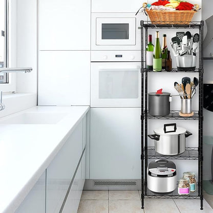 SUNLPH 5-Tier Wire Shelving Adjustable Shelves Unit Metal Storage Rack - Image 2