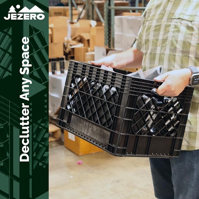 JEZERO 20 Quart 4-Pack Heavy Duty Plastic Crate | Stackable Multi-Purpose - Image 7