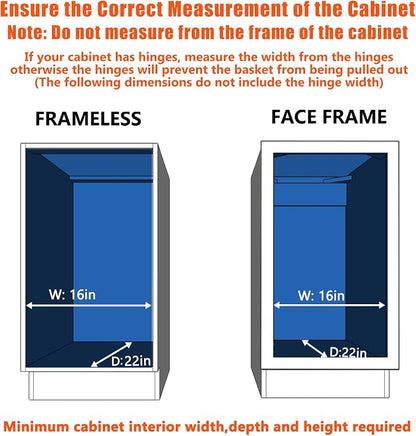 Pull Out Cabinet Organizer 15½" W x 21½" D, Heavy Duty Cabinet Pull Out Shelves - Image 4