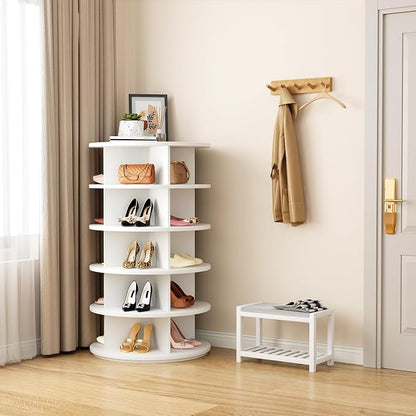 Rotating Shoe Rack 5 Tier Spinning Shoes Organizer Tower - Image 2