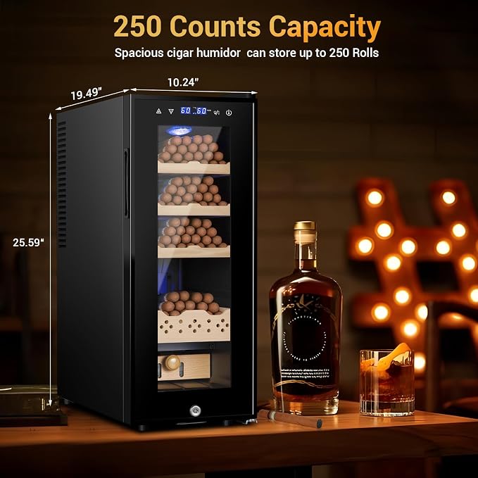 Cigar Electric Humidor, 35L 250 Counts Large Capacity Thermostatic Electric - Image 6