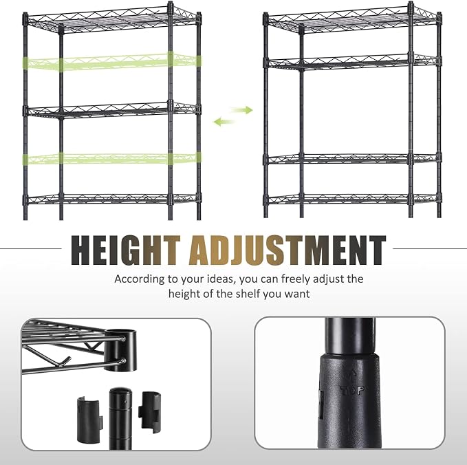 NChanmar 5-Tier Metal Shelving Unit Storage Shelves Metal Shelves 48"x17"x12" - Image 4