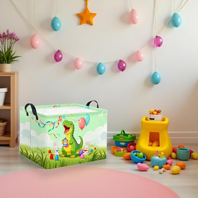 Rectangular Easter Basket for Home Kitchen Baby Girls Basket Cute Storage Bin - Image 2