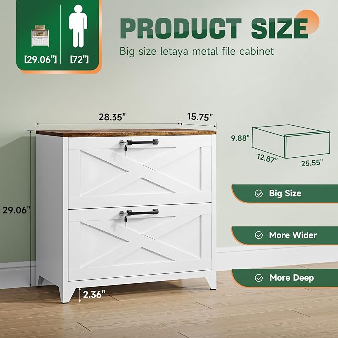 Letaya 2 Drawer File Cabinet - Image 3