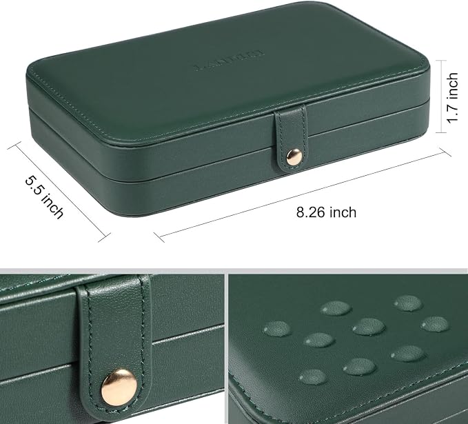 LANDICI Small Jewelry Box for Women Girls, PU Leather Travel Jewelry Organizer - Image 6