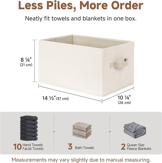 StorageWorks Storage Baskets for Shelves, Foldable Fabric Closet Storage Bins - Image 3