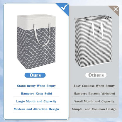 BlissTotes 3-Pack Laundry Basket, Freestanding＆Waterproof Laundry Hamper - Image 3