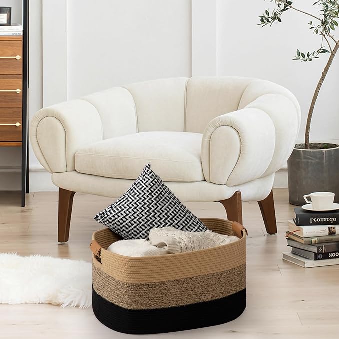 danpinera Large Blanket Basket for Living Room, 72 L Rectangle Toy Storage - Image 7