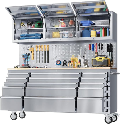 GarveeTech 72-Inch Heavy-Duty Rolling Tool Chest & Mobile Workbench, 15 Drawers by GarveeTech